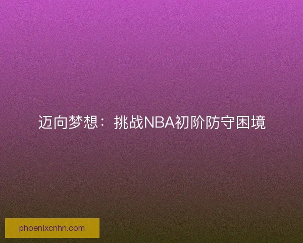 迈向梦想：挑战NBA初阶防守困境